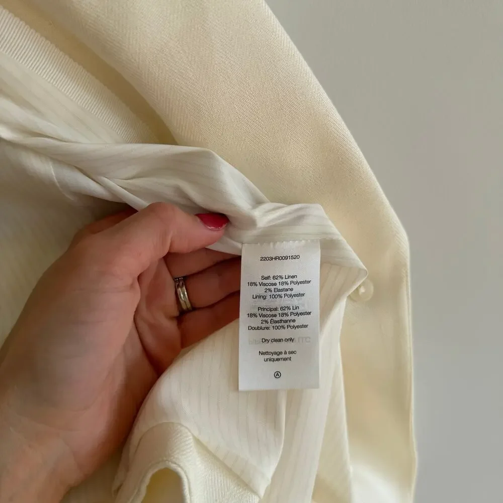 Veronica Beard Hosanna Linen Blend Single-Breasted Blazer Jacket White 12 - Picture 8 of 12